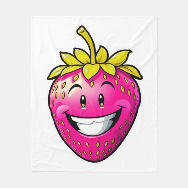 Couverture Polaire Fraise rose (Devant)