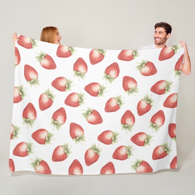 Couverture Polaire Fraises Fruits Rouges (En situation)