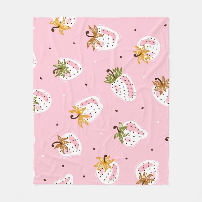 Couverture Polaire Fraises mûres Papier peint Vintage Fruit (Devant)
