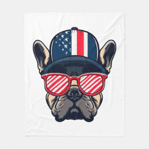 Couverture Polaire Français Portant des couleurs américaines