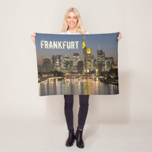 Couverture Polaire Francfort Skyline Allemagne Souvenir Vintage cadea