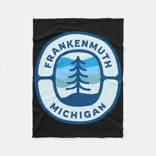 Couverture Polaire Frankenmuth Michigan Mi Retro Winter Forest Souven (Devant)