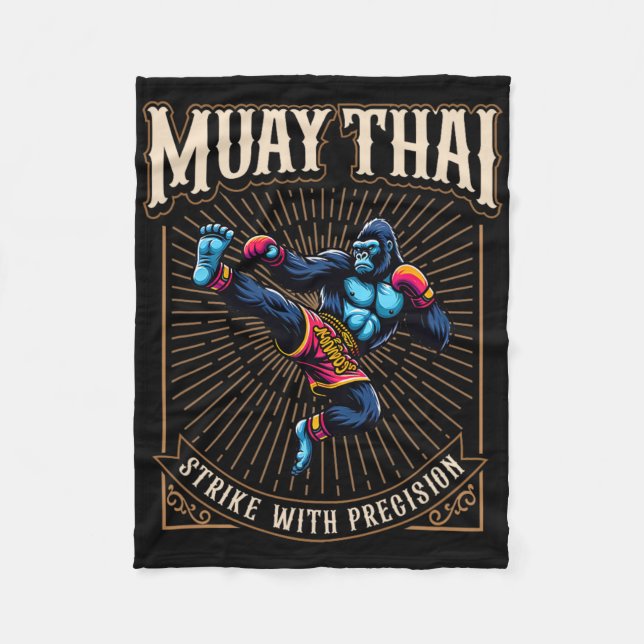 Couverture Polaire Frappez avec précision - Cool Muay Thai Gorilla Ki (Devant)