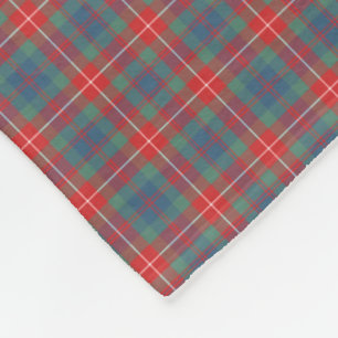 Couverture Polaire Fraser de tartan antique bleu-clair de clan de