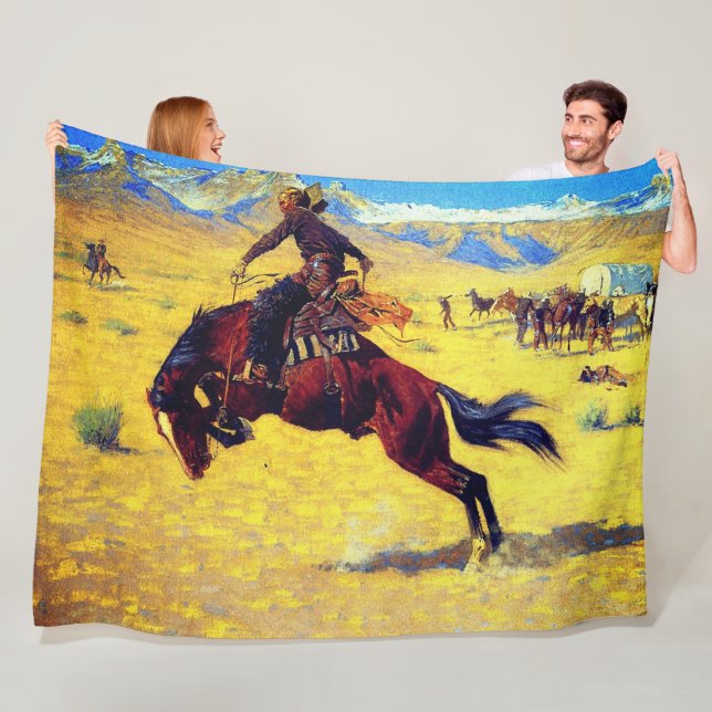 Couverture Polaire Frederic Remington Un matin froid dans la prairie (En situation)