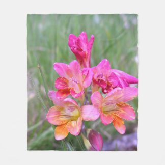 Couverture Polaire Freesias roses