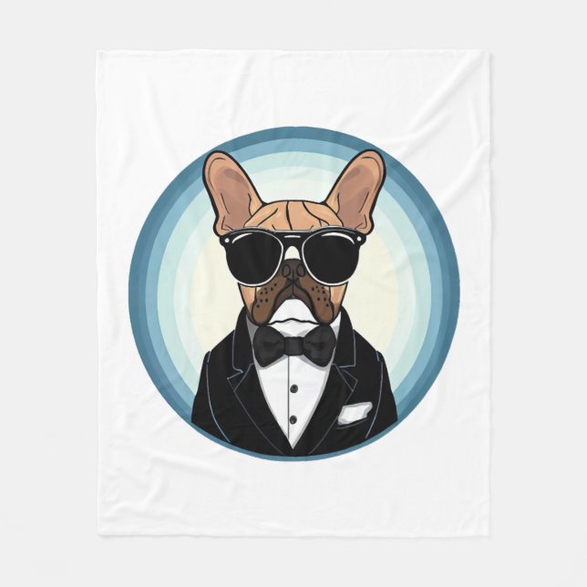 Couverture Polaire French Bulldog Funny Cute Art (Devant)
