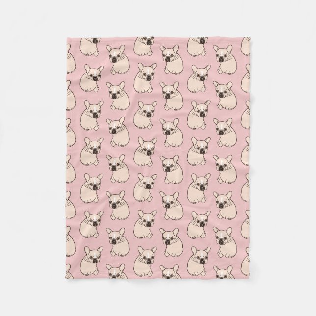 Couverture Polaire Frenchie crème mignon a besoin d'un certain amour (Devant)
