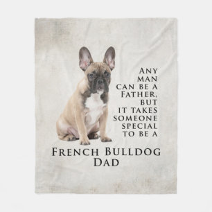 Couverture Polaire Frenchie Dad Blanche polaire