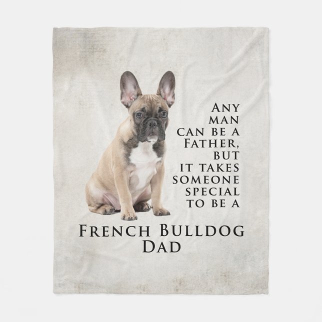 Couverture Polaire Frenchie Dad Blanche polaire (Devant)