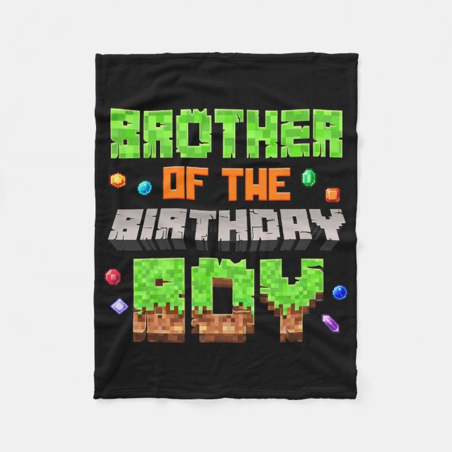 Couverture Polaire Frère du garçon d'anniversaire Pixel Gaming Vidéo  (Devant)