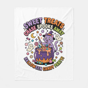 Couverture Polaire Friandises d'Halloween Chaudron de friandises effr