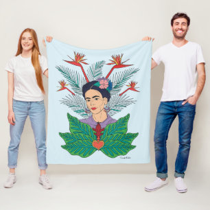 Couverture Polaire Frida Kahlo Oiseaux de Paradis Floral Graphic