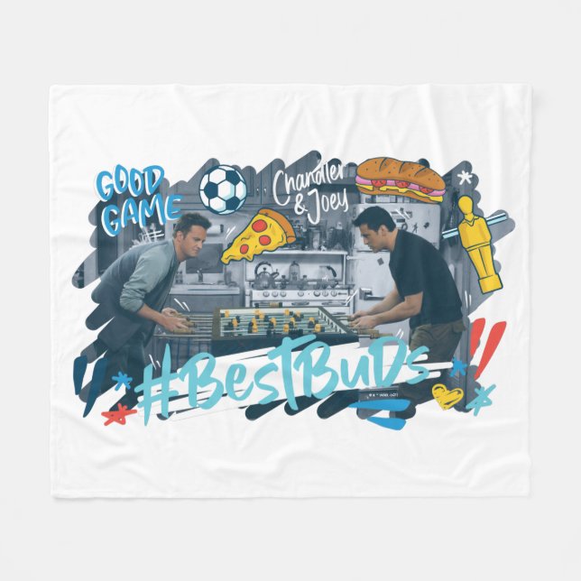 Couverture Polaire FRIENDS™ | Chandler & Joey - Best Buds (Devant (Horizontal))