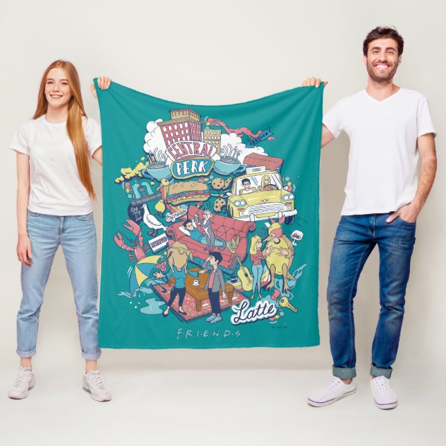 Couverture Polaire FRIENDS™ | Collage de dessins animés (En situation)