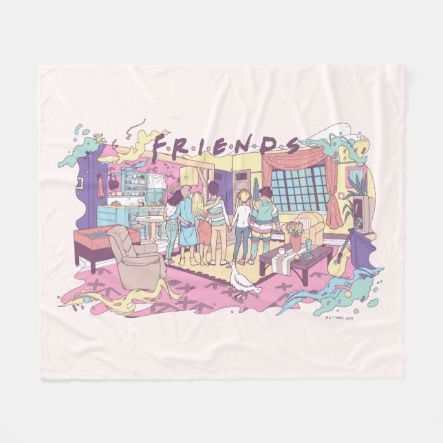 Couverture Polaire FRIENDS™ | Dessin animé d'appartement (Devant (Horizontal))