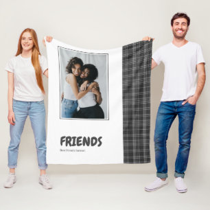 Couverture Polaire Friends Fun Personnalisé Grey Tartan
