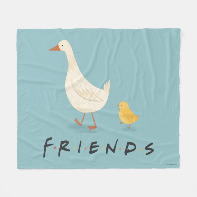 Couverture Polaire FRIENDS™ | Le poussin et le canard (Devant (Horizontal))