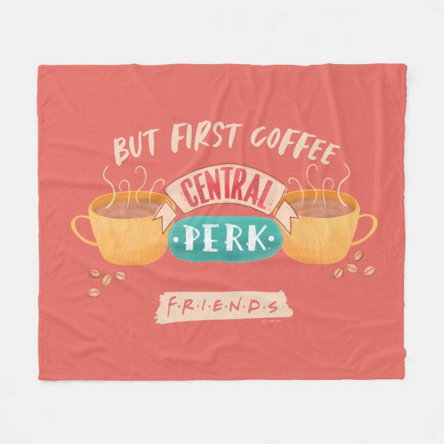 Couverture Polaire FRIENDS™ | Mais d'abord du café - Central Perk (Devant (Horizontal))