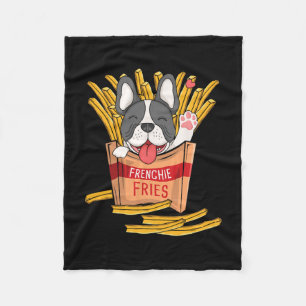 Couverture Polaire Frites - Bouledogue français Fast Food Frites Amou
