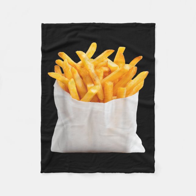 Couverture Polaire Frites frites drôle de costume de nourriture d'Hal (Devant)