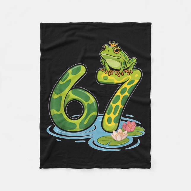 Couverture Polaire Frog Number 67 Or 67th Birthday Cool Meme Six Seve (Devant)