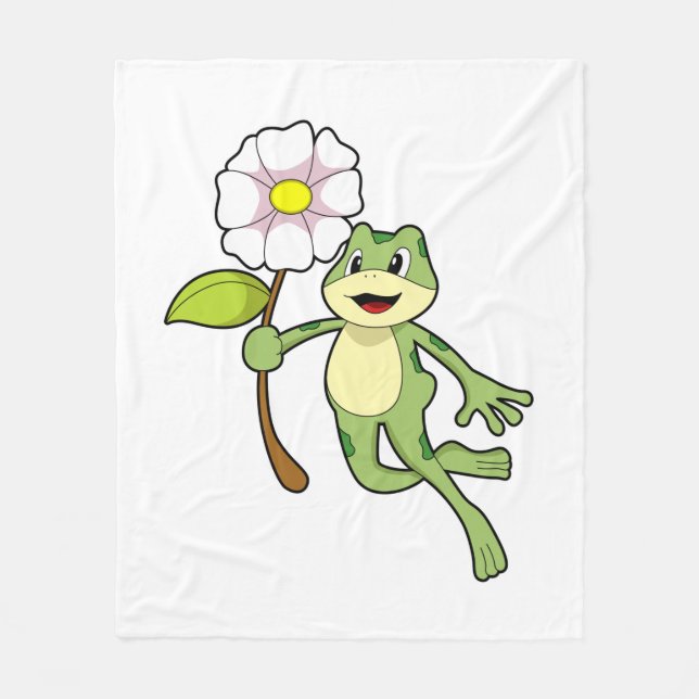 Couverture Polaire Frog with Flower. (Devant)