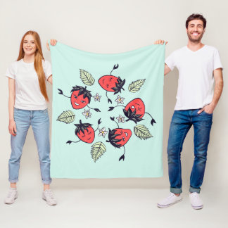 Couverture Polaire Fruit Kawaii à la fraise mûre