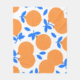 Couverture Polaire Fruit orange : Motif exquis bleu-bracelet.