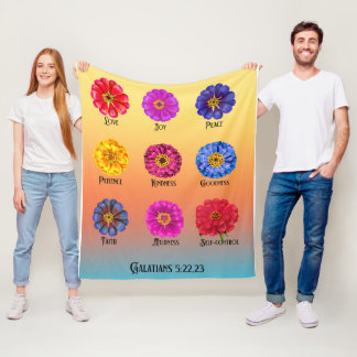 Couverture Polaire Fruitage de l'esprit avec les zinnias 