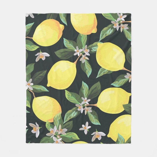 Couverture Polaire Fruits de citron : Conception Motif transparente (Devant)
