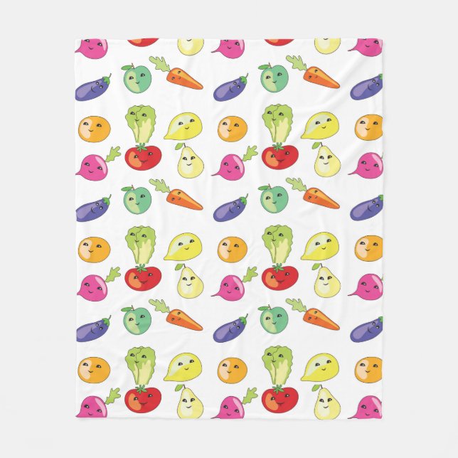 Couverture Polaire fruits et légumes animés (Devant)