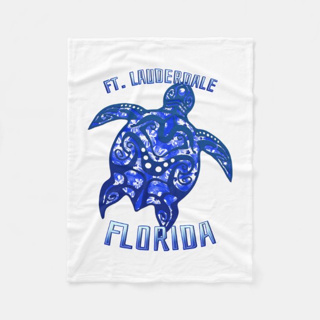Couverture Polaire Ft Lauderdale Floride Vacances Tortue tribale (Devant)
