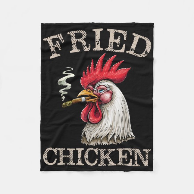 Couverture Polaire Fumer Fried Poulet Graphique Mauvaises Herbes Homm (Devant)