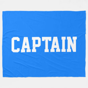 Couverture Polaire Fun Athletic CAPITAINE Texte Blanc Sur Fond Bleu C