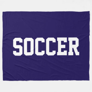 Couverture Polaire Fun Athlétique Gras Texte SOCCER Blanc Sur Fond Bl