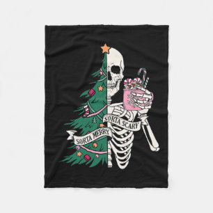 Couverture Polaire Fun Christmas Sorta Merry Sorta Scandale Skeleton 