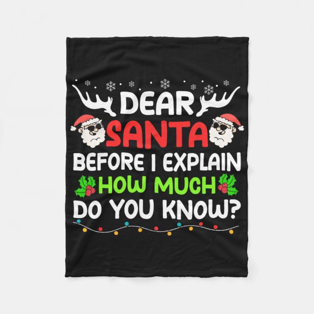 Couverture Polaire Fun Dear Santa I Can Explain Christmas For Kids Bo (Devant)
