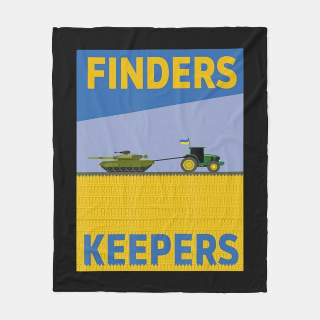 Couverture Polaire Fun Farmer Tractor Ukraine Drapeau Support Finders (Devant)