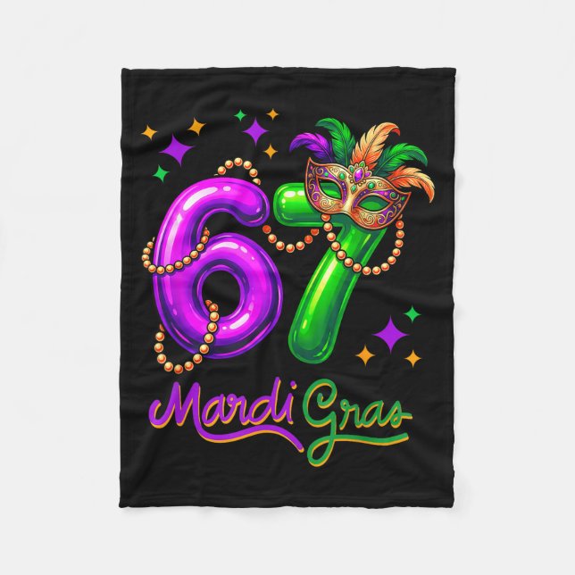 Couverture Polaire Fun Festive 67 Mardi Gras Party Balloons Beads Mas (Devant)