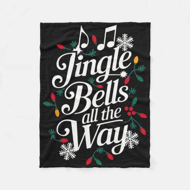 Couverture Polaire Fun Jingle Bells All Way Festive Christmas Gra (Devant)