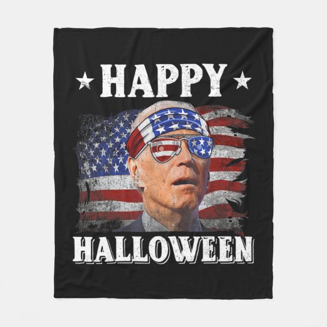 Couverture Polaire Fun Joe Biden Happy Halloween Confused th of July  (Devant)