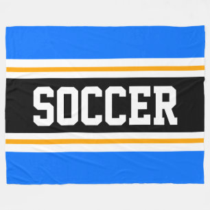 Couverture Polaire Fun Large Bleu Bleu Bleu Noir SOCCER Stripes de co