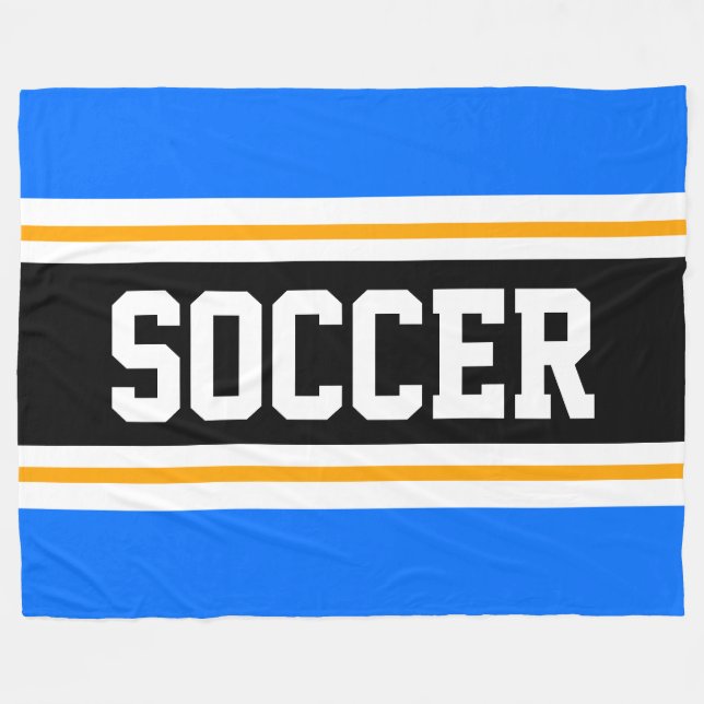 Couverture Polaire Fun Large Bleu Bleu Bleu Noir SOCCER Stripes de co (Devant (Horizontal))