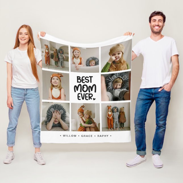 Couverture Polaire Fun Modern 'BEST MOM EVER' 6 Photo (En situation)