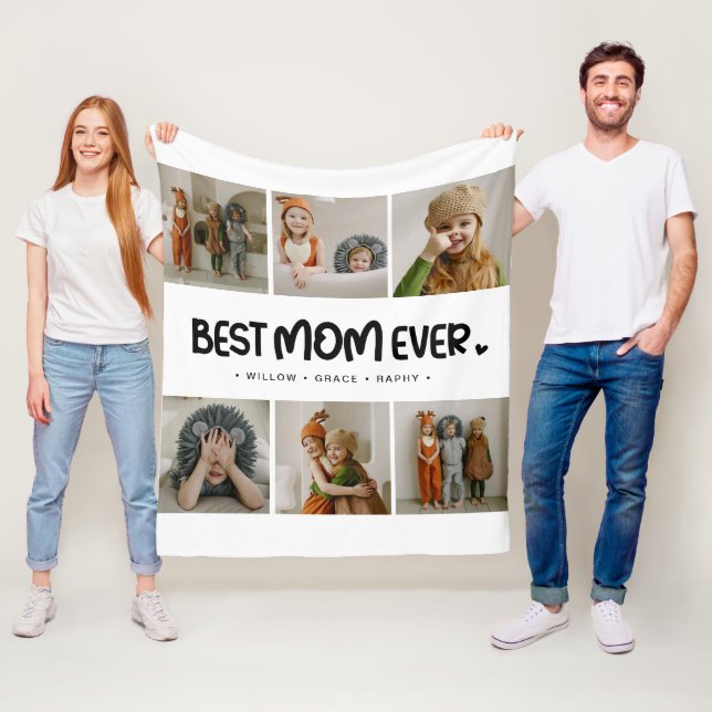Couverture Polaire Fun Modern 'BEST MOM EVER' 6 Photo (En situation)