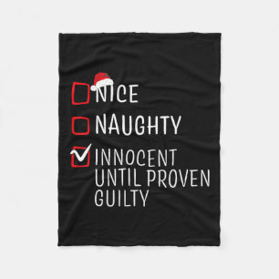 Couverture Polaire Fun Naughty Nice Noël Famille Pajama Hommes Femmes