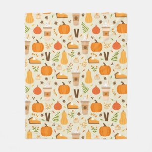 Couverture Polaire Fun Orange Fall Motif