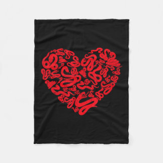 Couverture Polaire Fun Snake Lover Saint Valentin Coeur Couple Serpen