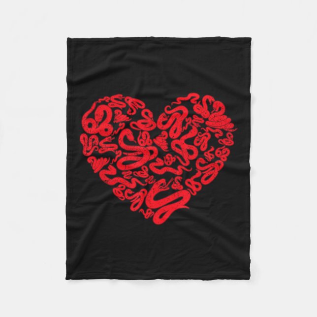 Couverture Polaire Fun Snake Lover Saint Valentin Coeur Couple Serpen (Devant)